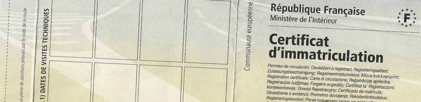 Service immatriculation et carte grise