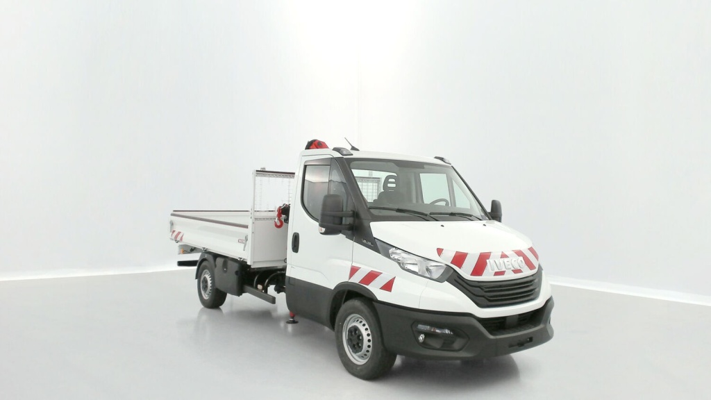 IVECO Daily 35S14H 3750 2.3 136ch Benne Alu JPM + Grue PK 2900 - ref: 8-GLI00270998 - Photo 1